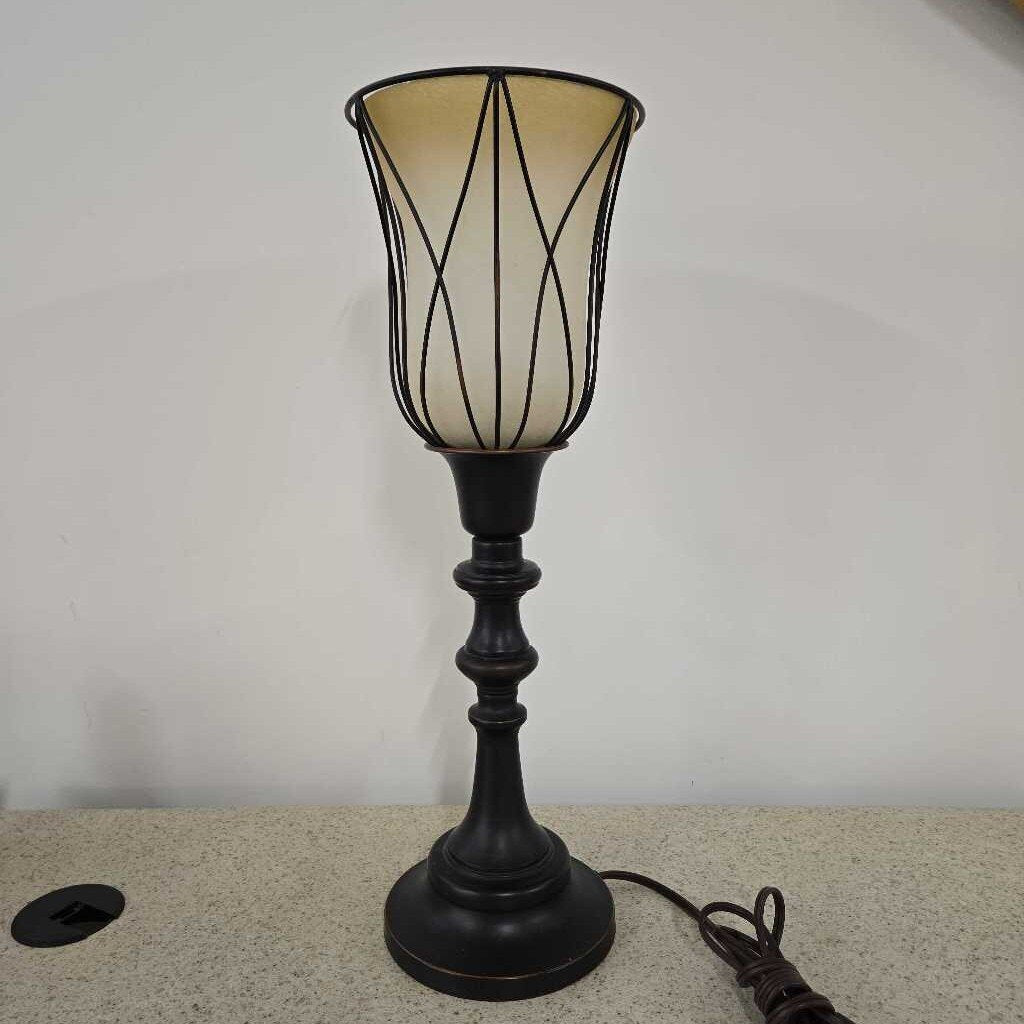 BRONZE TORCHIERE TABLE LAMP