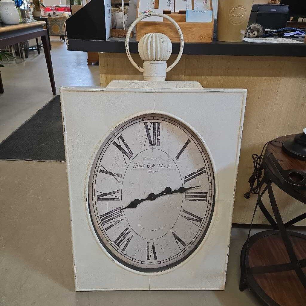 WHITE TIN WALL CLOCK