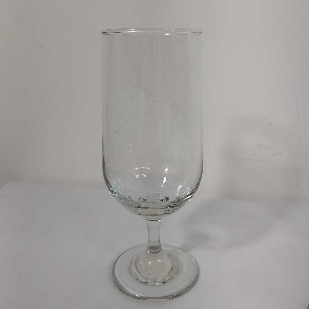 S/5 CRYSTAL WINE GLASSES W/ ETCHED BRANCH
