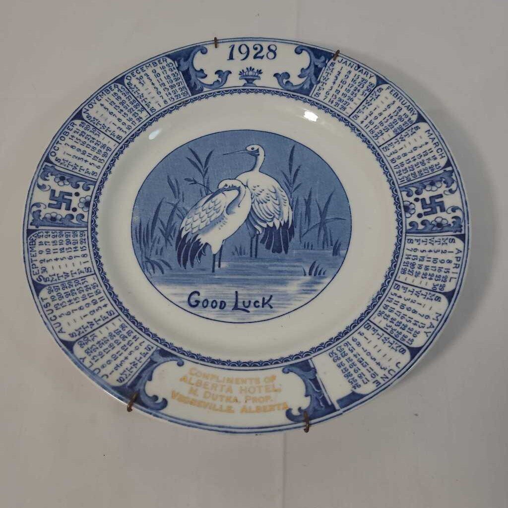 1928 DECORATIVE CALENDAR PLATE