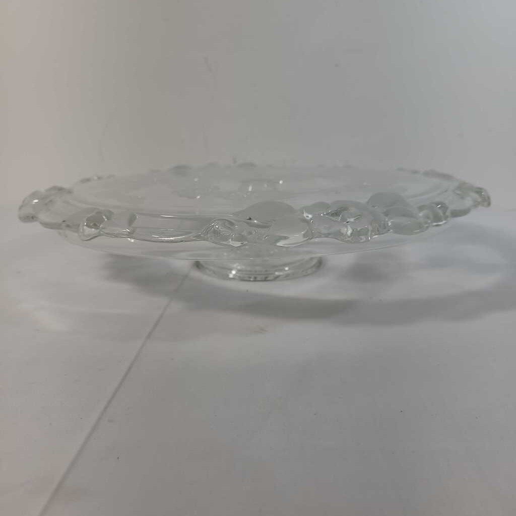 FROSTED ROSE CAKE PLATE