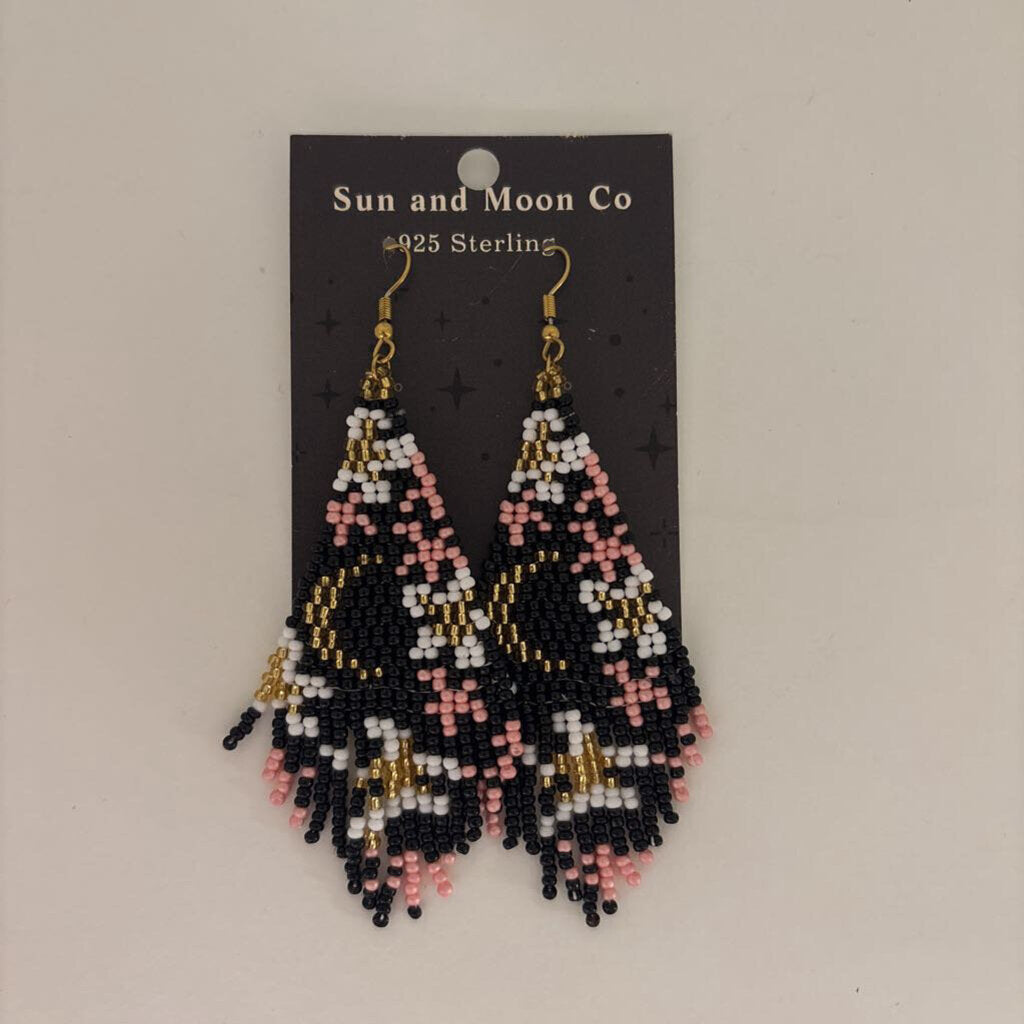 Vintage Moon Pattern, Handcrafted Beads