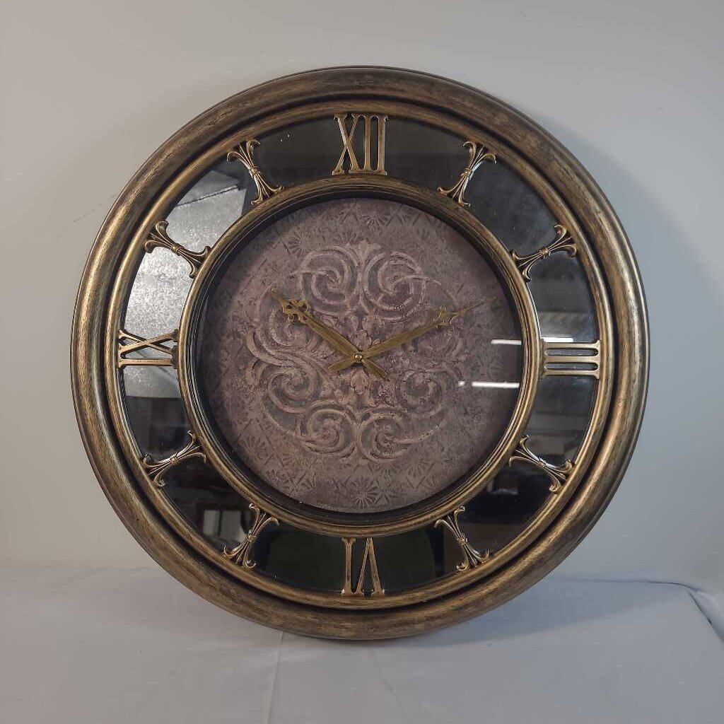 AGED GOLD MIRROR CLOCK