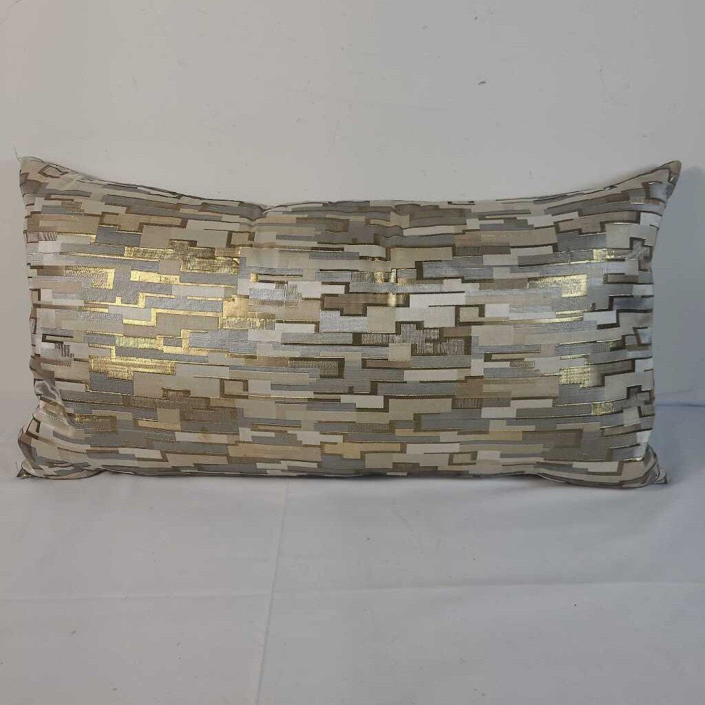 GOLD & GREY DOWN FILLED LUMBER PILLOW