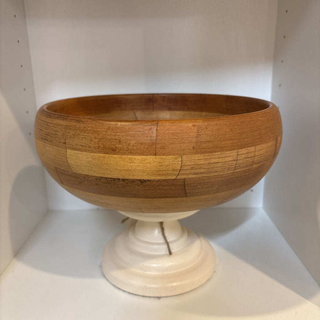 Wood Pedestal Bowl