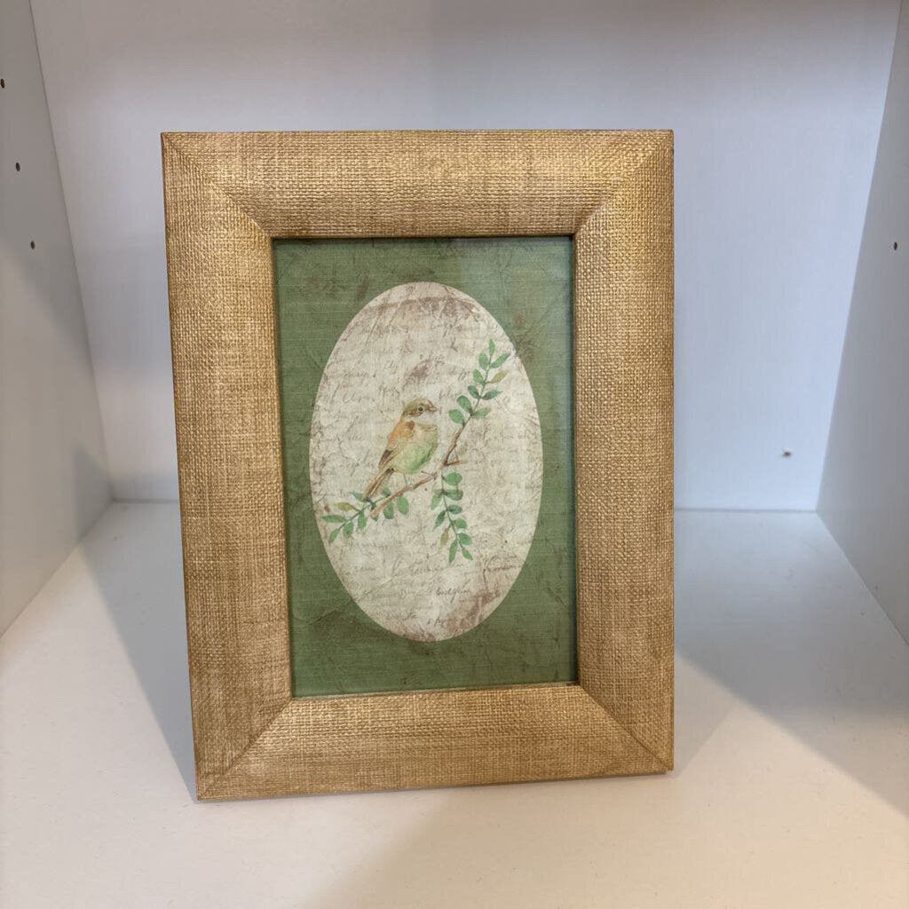 Gold Frame with Bird Print