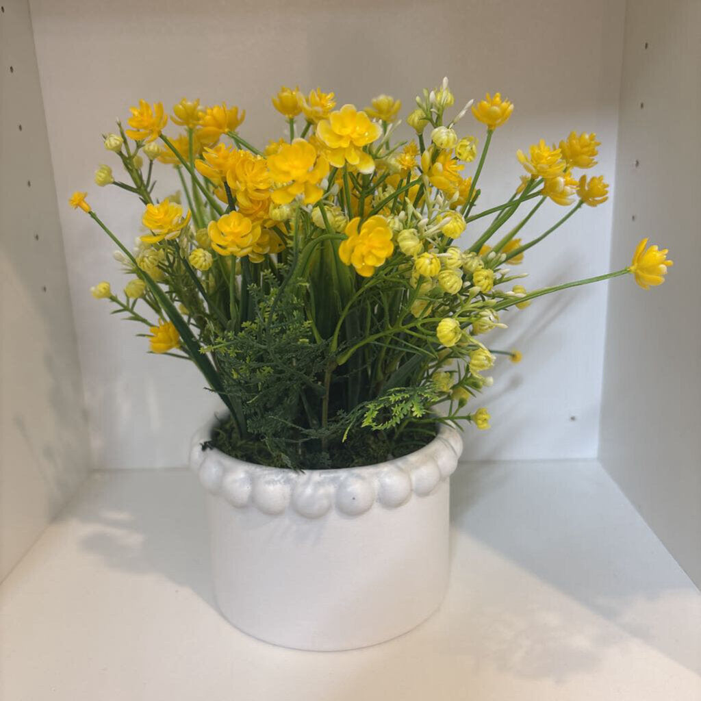 Ceramic Bubble Rim Planter with Florals