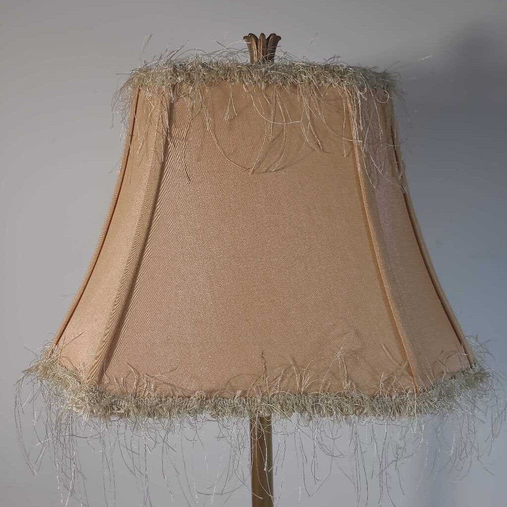 BERMAN GOLD BUFFET LAMP W/FRINGE SHADE