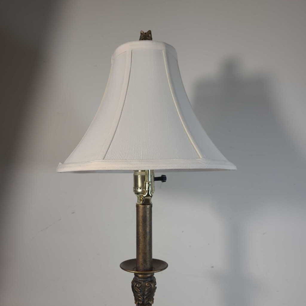 AGED GOLD BUFFET LAMP W/WHITE SHADE