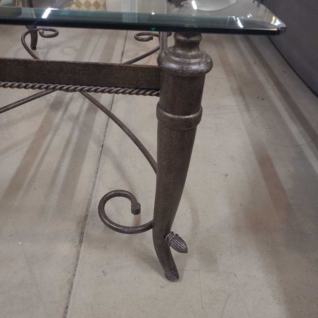 GLASS TOP COFFEE TABLE