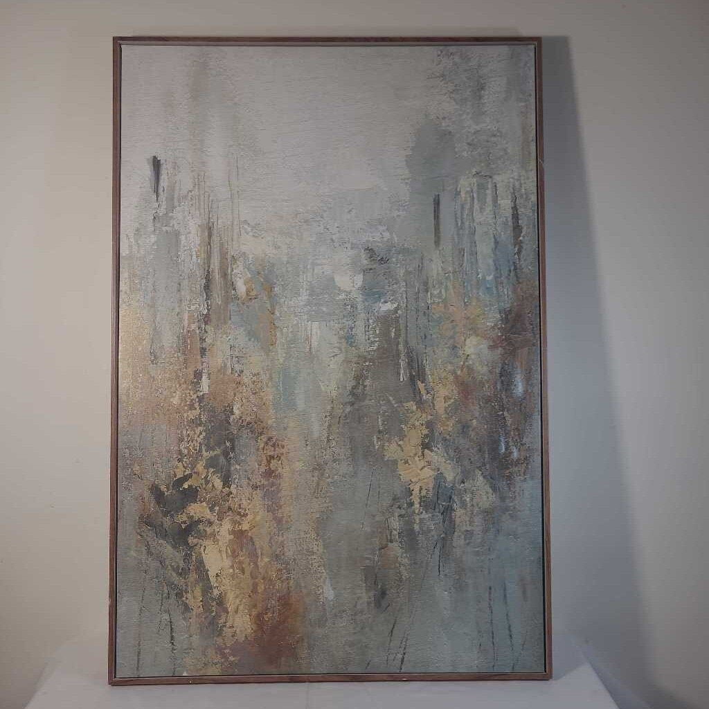 BLUE ABSTRACT FRAMED CANVAS