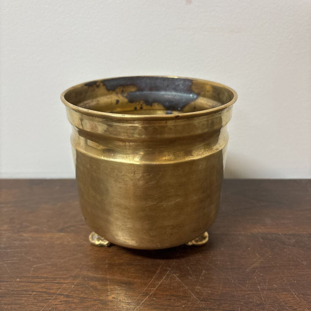 BRASS PLANTER POT 3 FOOTED