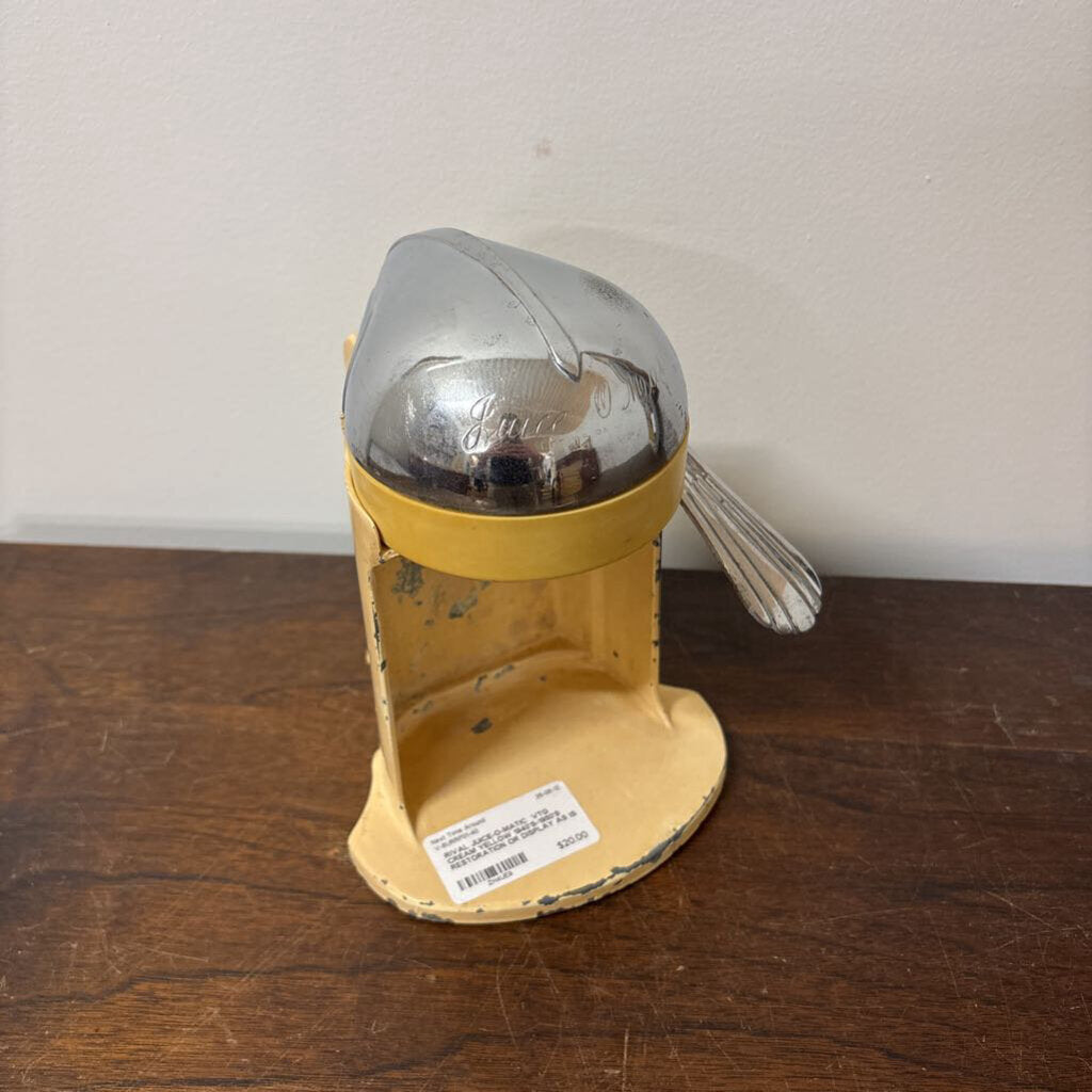 RIVAL JUICE-O-MATIC VTG CREAM YELLOW 1940'S-1950'S RESTORATION OR DISPLAY AS IS