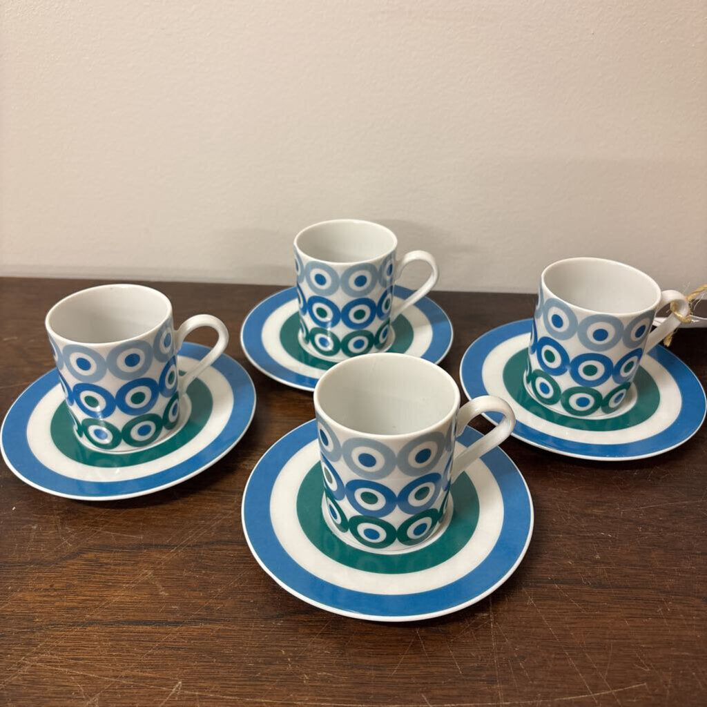 DEMITASSE/ESPRESSO CUP AND SAUCER SET OF 4