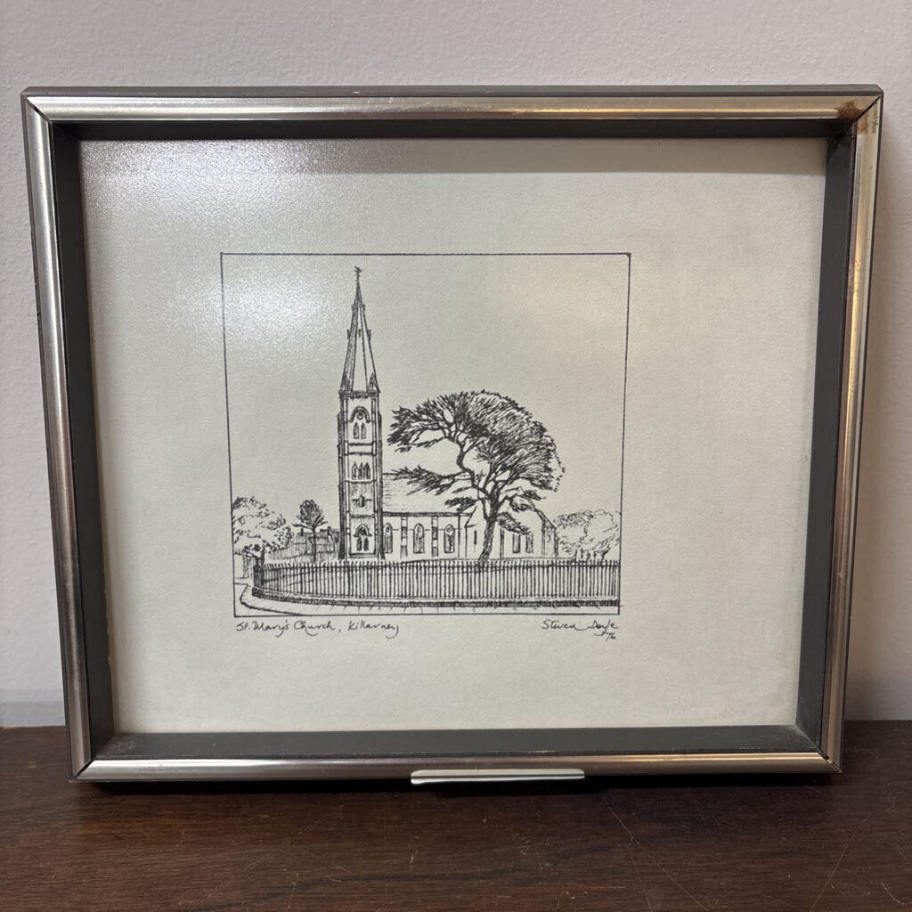 FRAMED ARTIST STEVEN DOYLE PEN AND INK DRAWING 1978