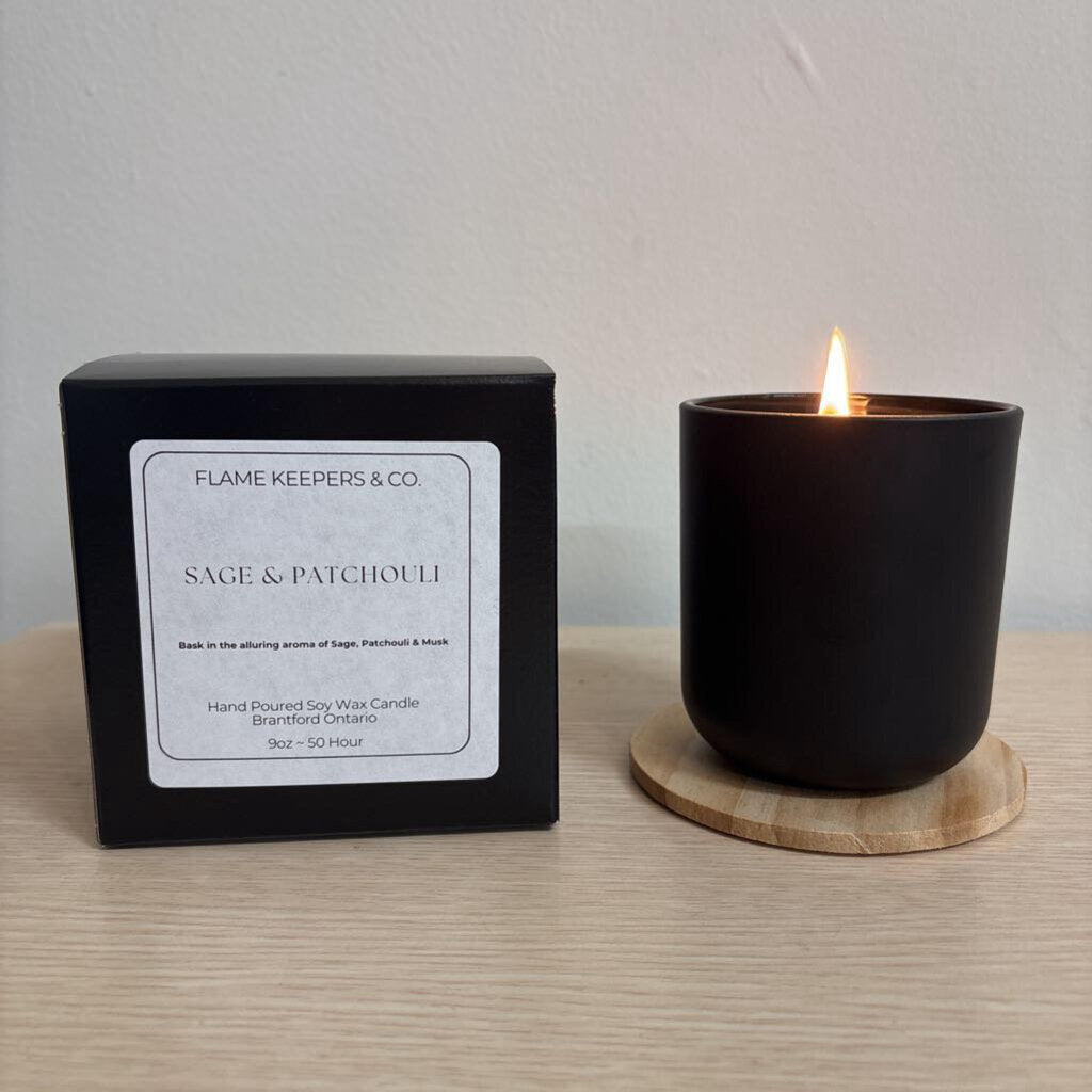 Sage & Patchouli Soy Wax 9oz Candle