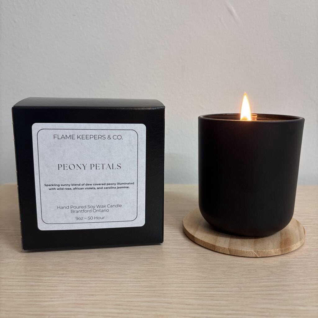 Peony Petals Soy Wax 9oz Candle