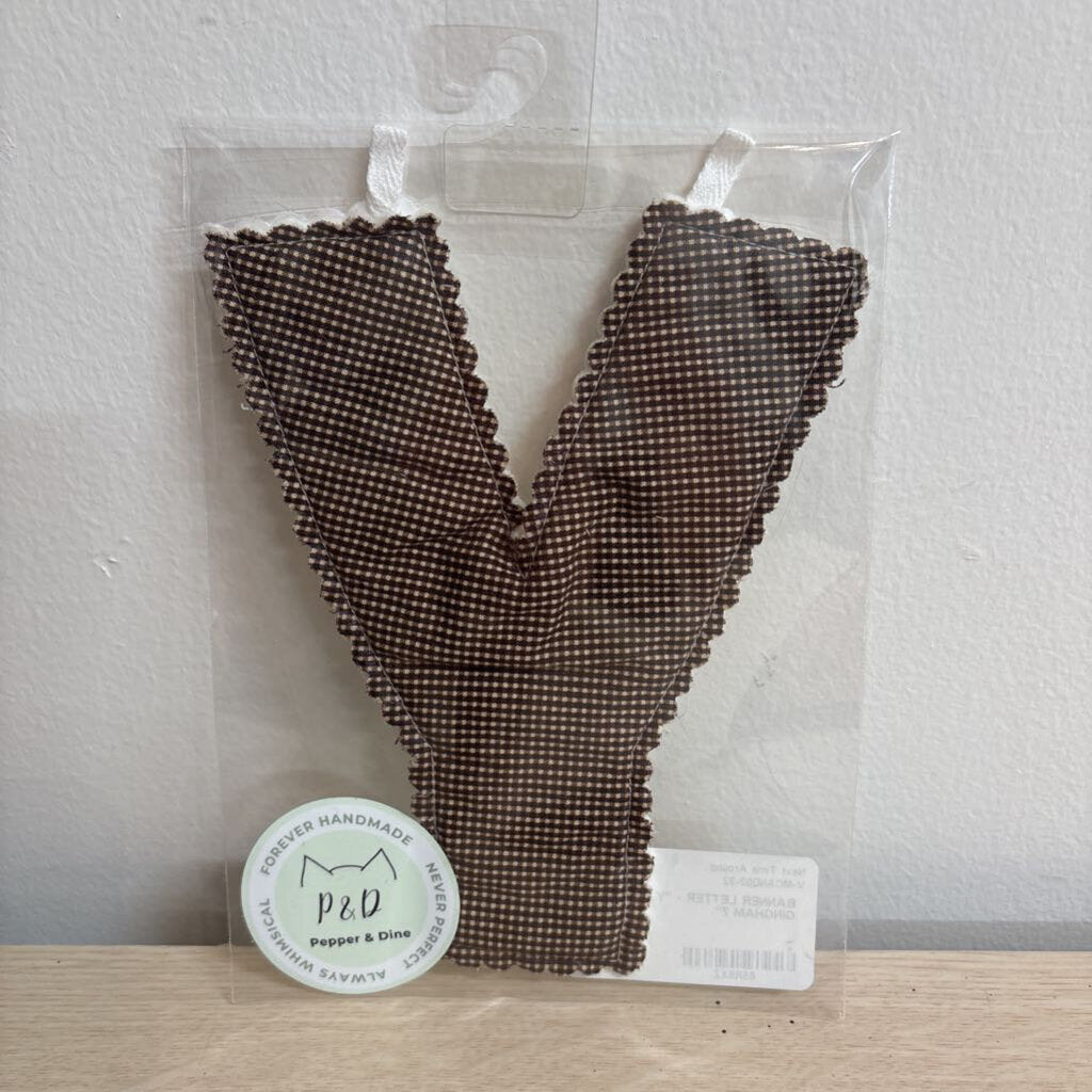 BANNER LETTER - "Y" BROWN GINGHAM