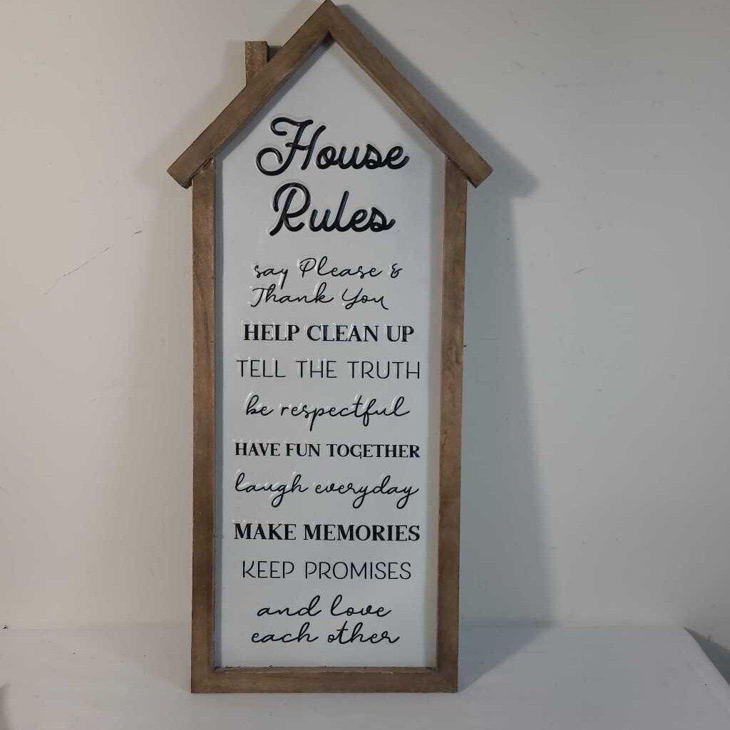 HOUSE RULES TIN SIGN