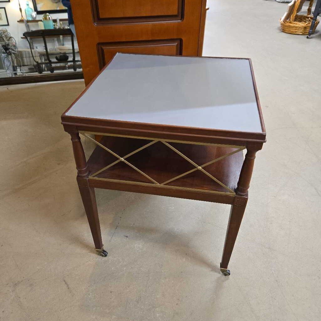 GREY TOP 2 LEVEL END TABLE
