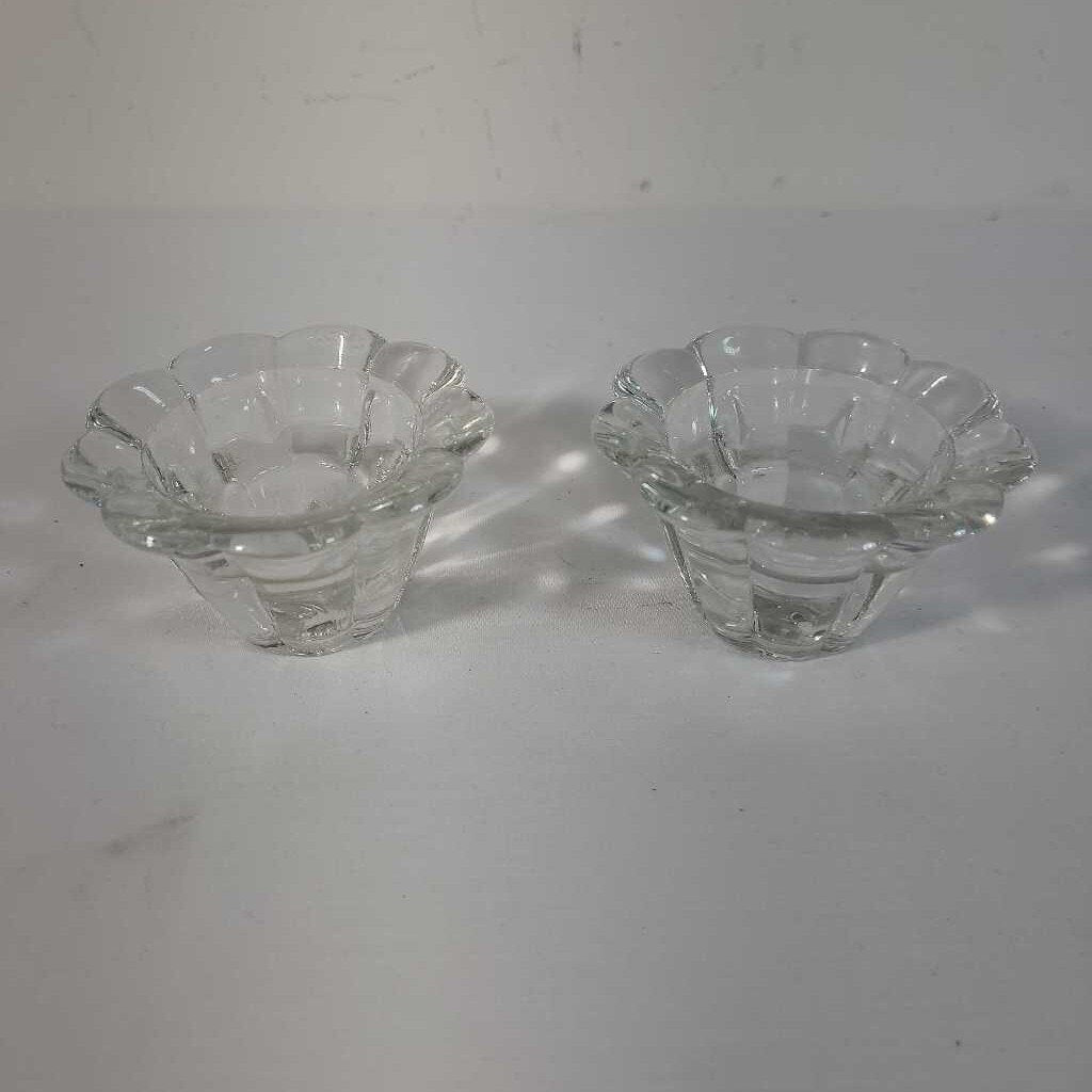 PR GLASS FLOWER TEALIGHT HOLDERS
