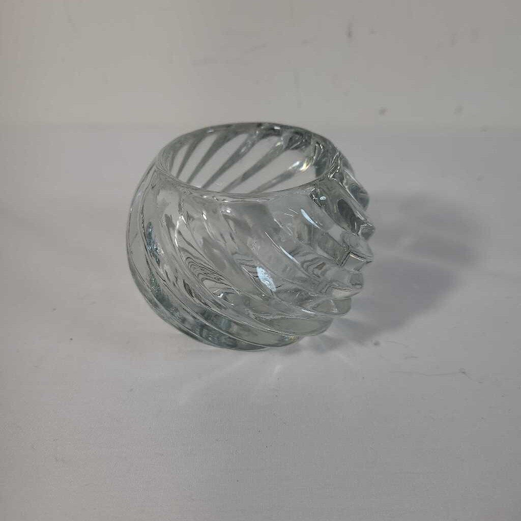 ROUND GLASS TEALIGHT/VOTIVE HOLDER