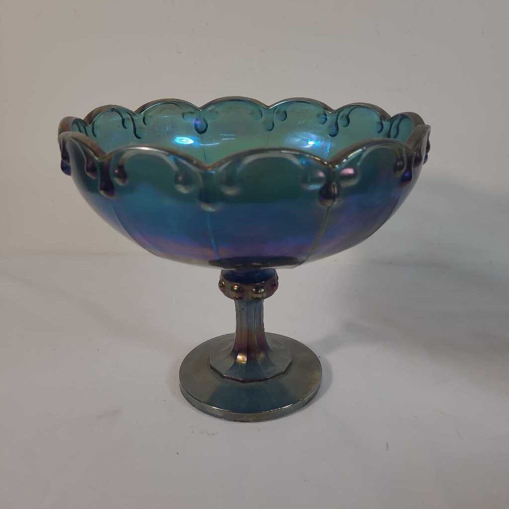 CARNIVAL GLASS PEDESTAL DISH