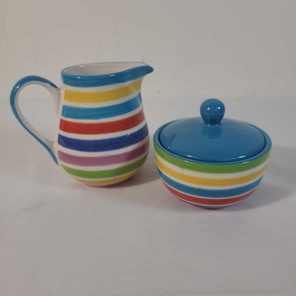 STRIPED CREAM & SUGAR