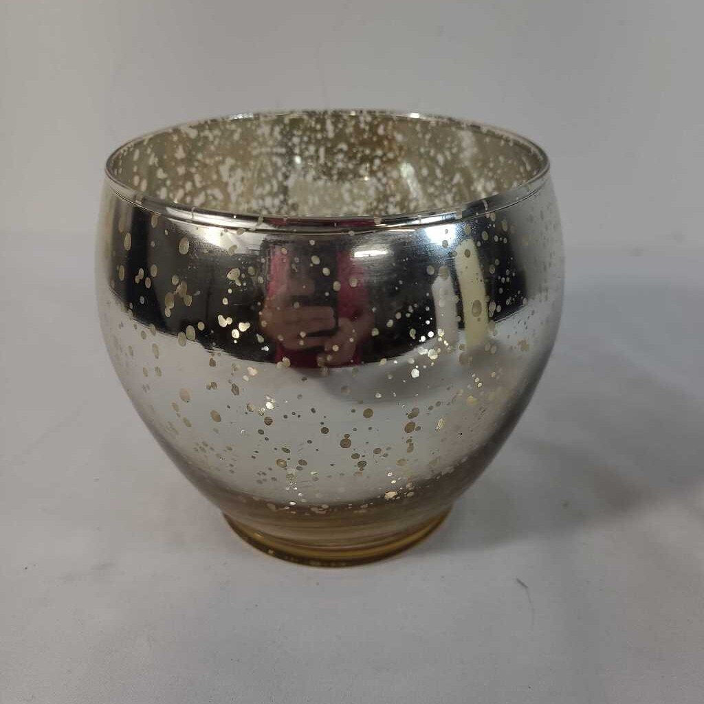 MERCURY GLASS CANDLE HOLDER