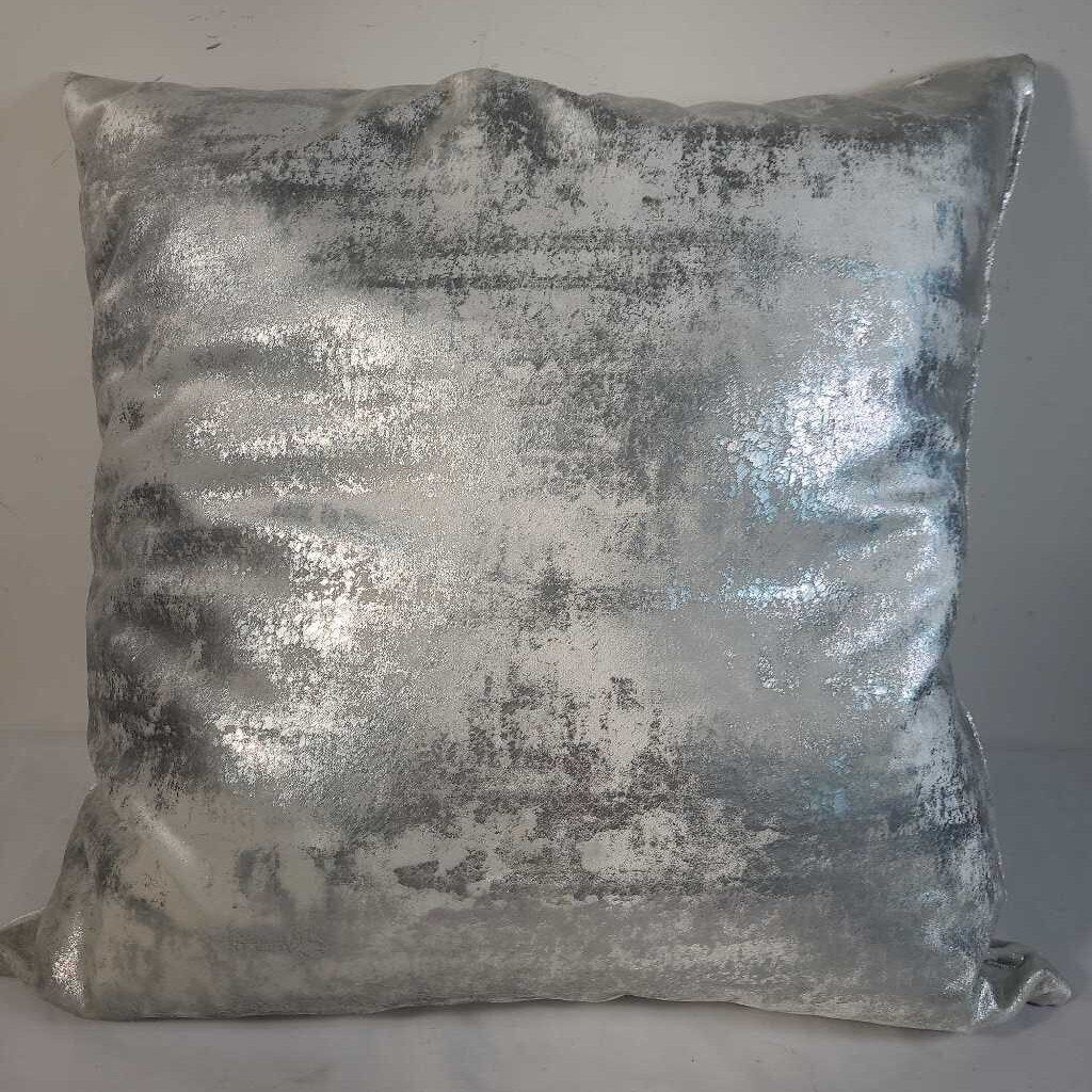 SILVER & WHITE DOWN FILLED PILLOW