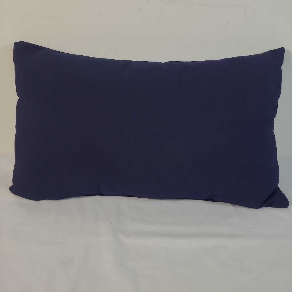 BLUE SUNBRELLA LUMBAR PILLOW