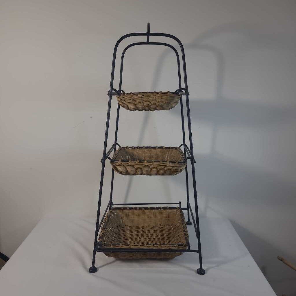 3 TIER WICKER STAND