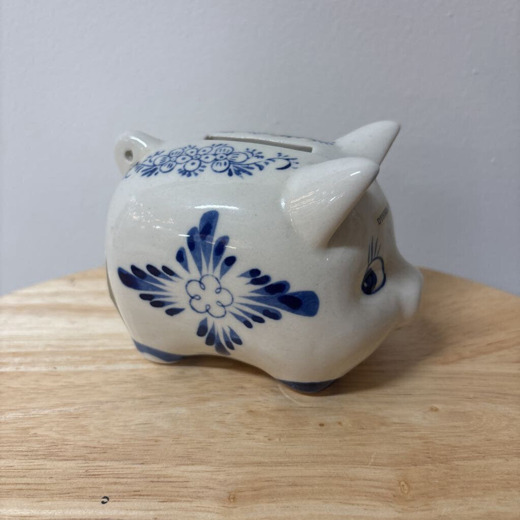 DELFT PIGGY BANK POTTERY GLAZED HANDPAINTED FRON DYBBOL MOLLE DENMARK