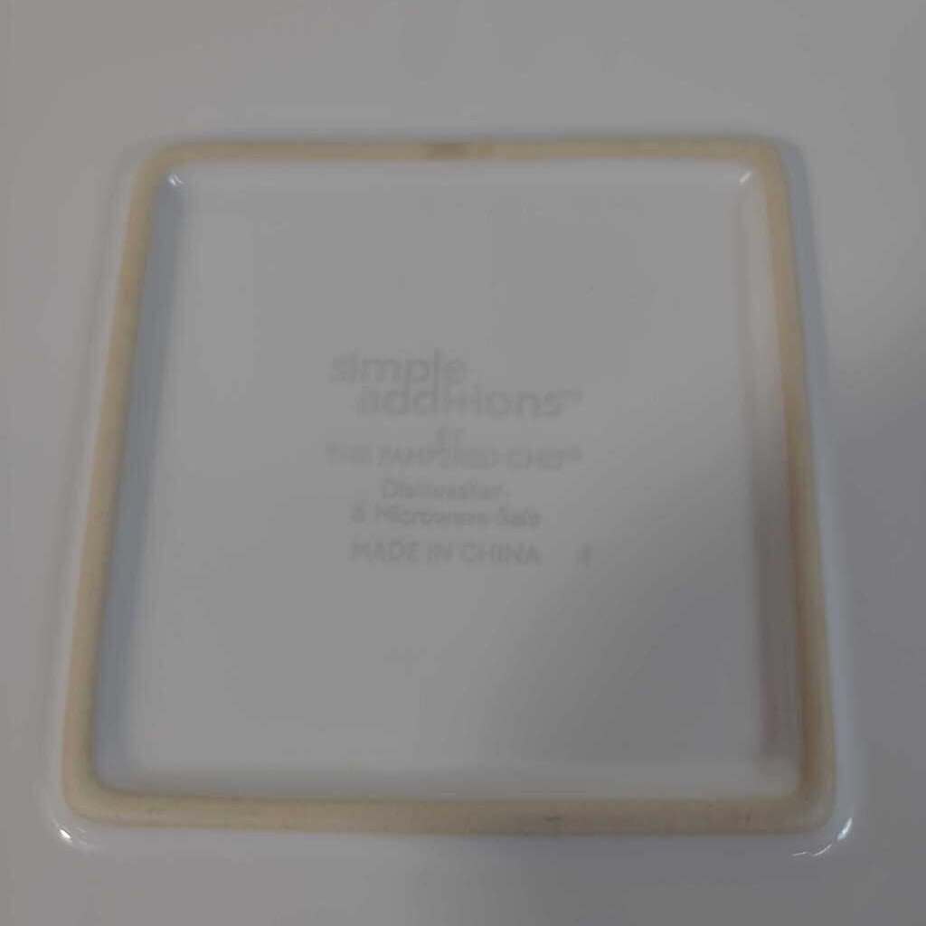 WHITE SQ PLATE SIMPLE ADDITIONS~PAMPERED CHEF