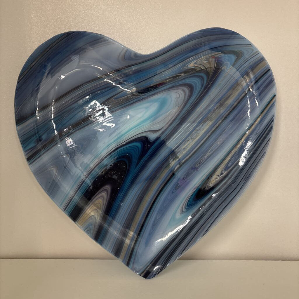 Fused Glass Heart Dish