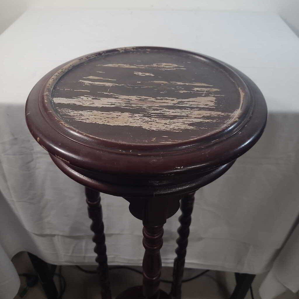 MAHOGANY BARLEY TWIST LEG PLANT STAND