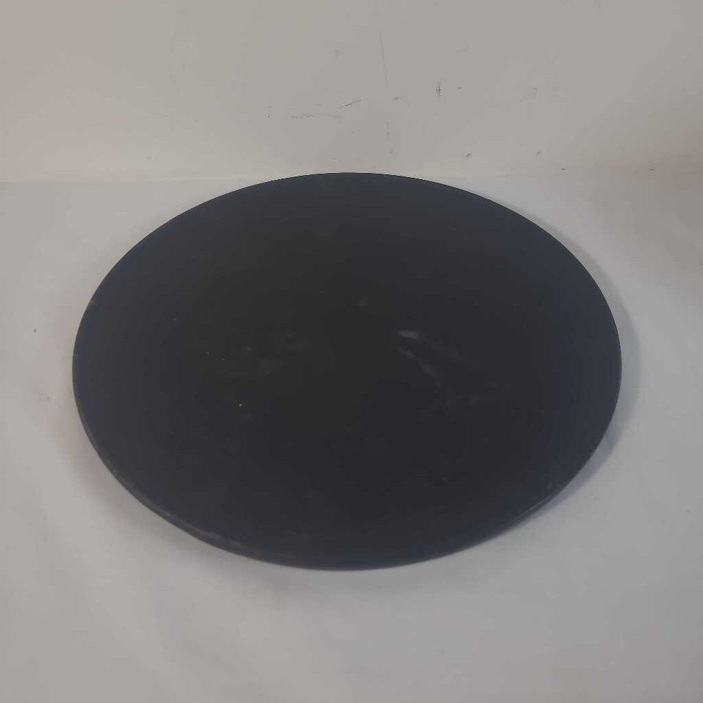 ROUND BLACK WOOD TRAY
