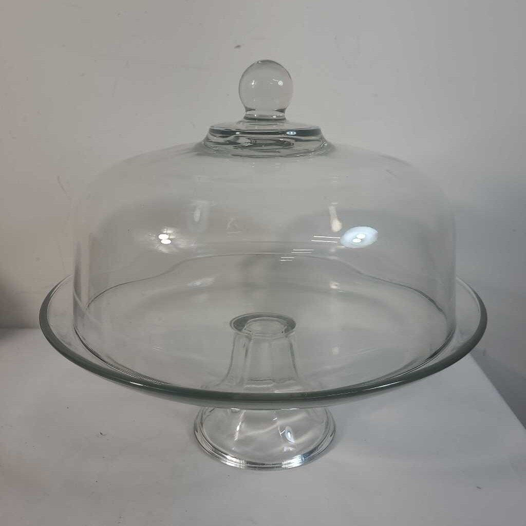 2pc GLASS CAKE PLATE