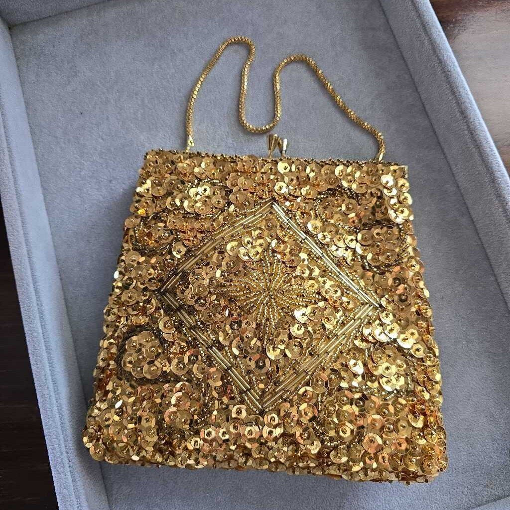 1960s Du Val Gold Sequened Hand Bag