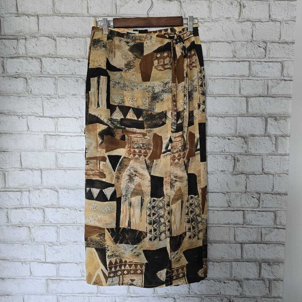 Vintage Basler Germany Brown Geometric Skirt SZ8