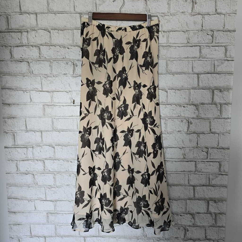 Vintage Jaques Vert Beige Floral Skirt SZ8