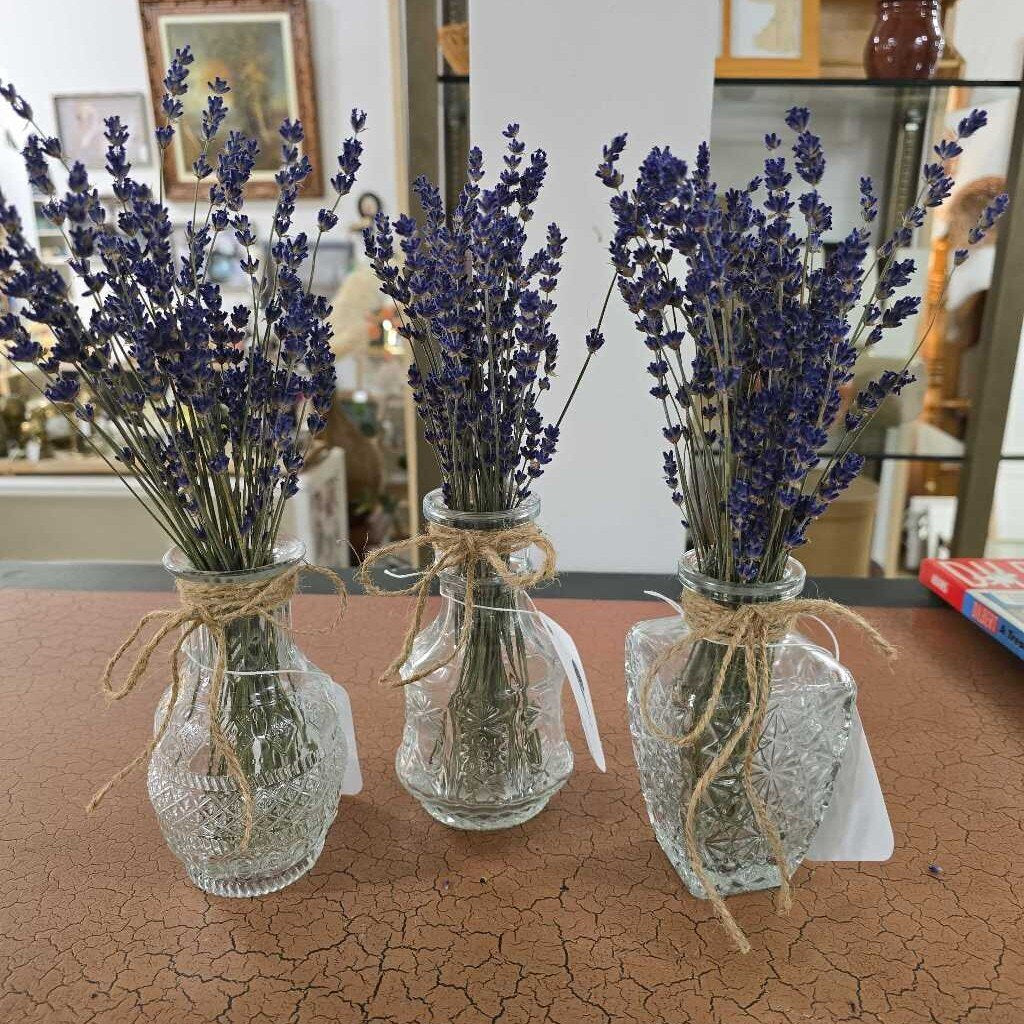 Homegrown Lavender in Glass Vase