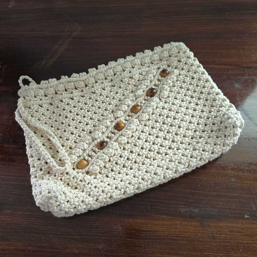 Vintage Handmade Macrame Clutch Phillipines