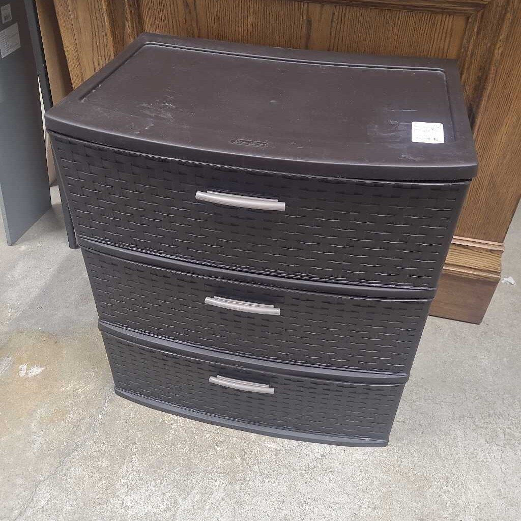 BROWN STERLITE 3 DRAWER STORAGE DRAWERS