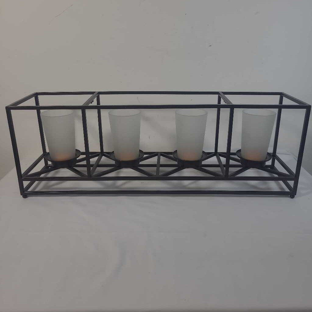 PARTYLITE FRAMEWORK LONG CENTER PIECE CANDLE HOLDER