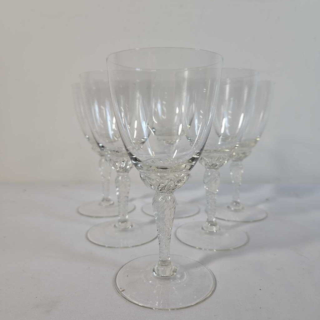 S/6 STUART CRYSTAL WINE GLASSES