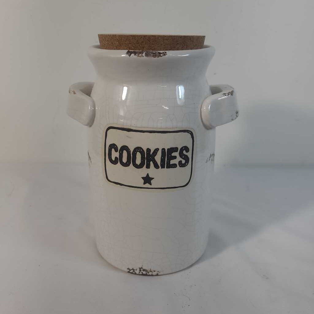 COOKIES CANISTER W/CORK LID
