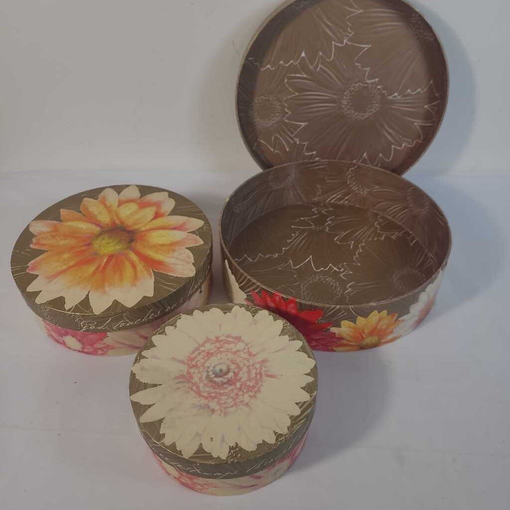 S/3 FLORAL NESTING BOXES