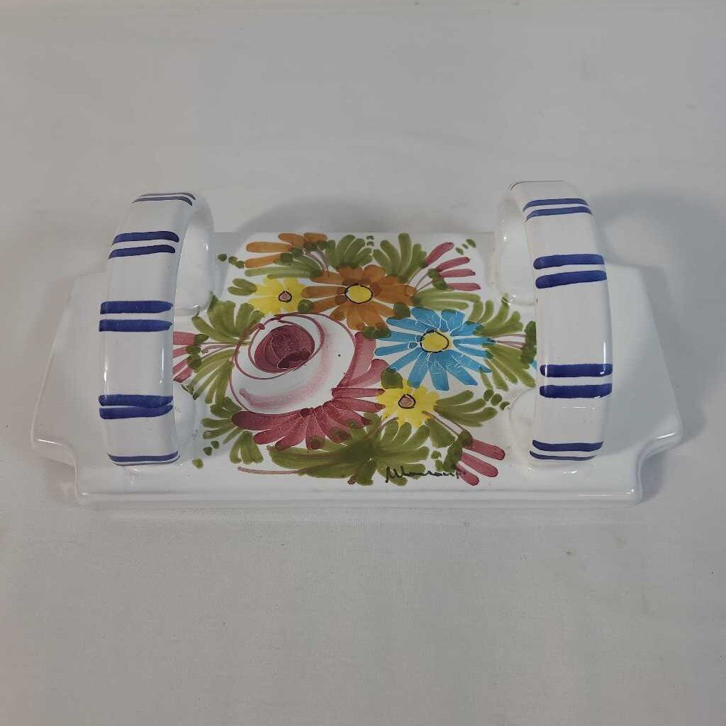 HAND PAINTED FLORAL NAPKIN HOLDER