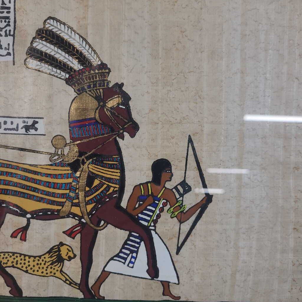 EGYPTIAN PAPYRUS OF RAMESES ON HIS WAR CART